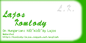 lajos komlody business card